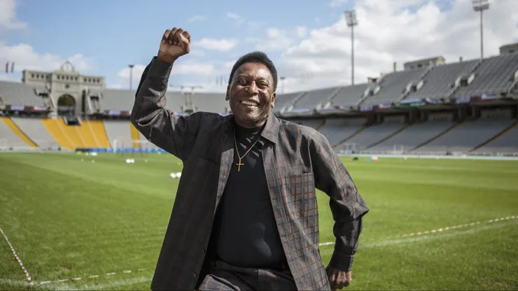 Pelé em visita ao estádio Olympic em Barcelona. Foto: Xavi Torrent/Getty Images for Pele.
