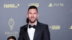 PARIS, FRANCE - OCTOBER 30: Antonela Roccuzzo and Lionel Messi with sons Thiago Messi, Mateo Messi Roccuzzo and Ciro Messi Roccuzz attend the 67th Ballon D'Or Photocall at Theatre Du Chatelet on October 30, 2023 in Paris, France. (Photo by Pascal Le Segretain/Getty Images)