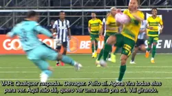 Foto: Reprodução/CBF - Lance entre Perri e Isidro, do Cuiabá, deu o que falar até hoje por conta do VAR