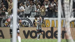 Paulinho jogador do Atletico-MG comemora seu gol durante partida contra o Fluminense no estadio Arena MRV pelo campeonato Brasileiro A 2023. Foto: Alessandra Torres/AGIF