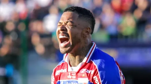 Foto: Lucas Emanuel/AGIF - Marinho jogador do Fortaleza comemora gol durante partida contra o LDU no estadio Domingo Burgueno pelo campeonato Copa Sul-Americana 2023.