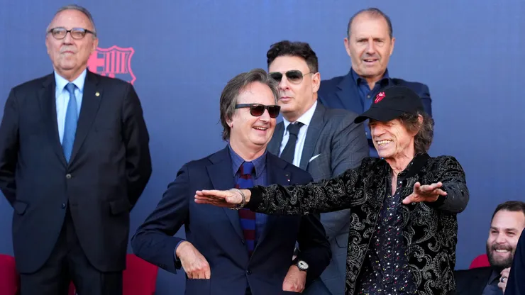 Mick Jagger no Camp Nou. Foto: Alex Caparros/Getty Images.