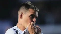 Soltedo jogador do Santos comemora seu gol durante partida contra o Vasco no estadio Vila Belmiro pelo campeonato Brasileiro A 2023. Foto: Ettore Chiereguini/AGIF
