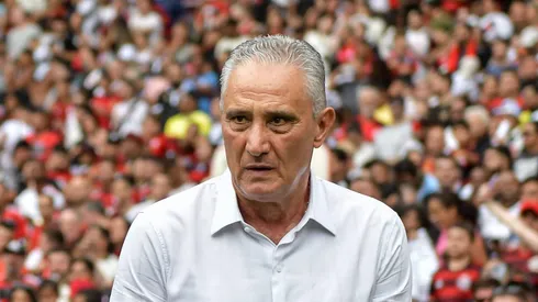 Tite durante partida do Flamengo contra o Vasco