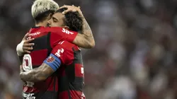 RJ - Rio de Janeiro - 13/03/2023 - CARIOCA 2023, FLAMENGO X VASCO - Pedro jogador do Flamengo comemora seu gol com Gabi jogador da sua equipe durante partida contra o Vasco no estadio Maracana pelo campeonato Carioca 2023. Foto: Jorge Rodrigues/AGIF