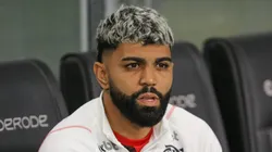 PORTO ALEGRE, BRAZIL - OCTOBER 25: Gabriel Barbosa of Flamengo sits on the bench during the match between Gremio and Flamengo as part of Brasileirao 2023 at Arena do Gremio Stadium on October 25, 2023 in Porto Alegre, Brazil. (Photo by Pedro H. Tesch/Getty Images)