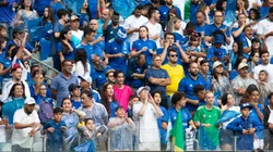 Torcida do Cruzeiro durante partida contra America-MG no estádio Mineirão pelo campeonato Brasileiro A 2023. Foto: Fernando Moreno/AGIF