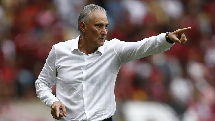 RIO DE JANEIRO, BRAZIL - OCTOBER 22: Adenor Tite coach of Flamengo reacts during the match between Flamengo and Vasco Da Gama as part of Brasileirao 2023 at Maracana Stadium on October 22, 2023 in Rio de Janeiro, Brazil. (Photo by Wagner Meier/Getty Images)