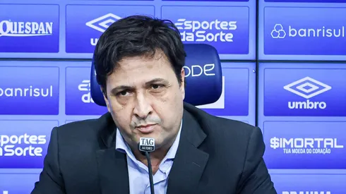 RS - PORTO ALEGRE - 29/06/2023 - GREMIO, COLETIVA DO PRESIDENTE ALBERTO GUERRA - Alberto Guerra presidente do Gremio durante em coletiva de imprensa realizada no CT Luiz Carvalho. Foto: Maxi Franzoi/AGIF
