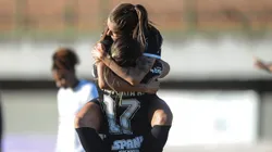 Jogadora do Corinthians comemora seu gol durante partida contra o Bahia no estádio Pituaçu pelo campeonato BRASILEIRO FEMININO 2023. Foto: Jhony Pinho/AGIF