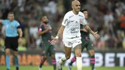 Fábio Santos jogador do Corinthians comemora seu gol durante partida contra o Fluminense no estadio Maracana pelo campeonato Brasileiro A 2023. Foto: Jorge Rodrigues/AGIF