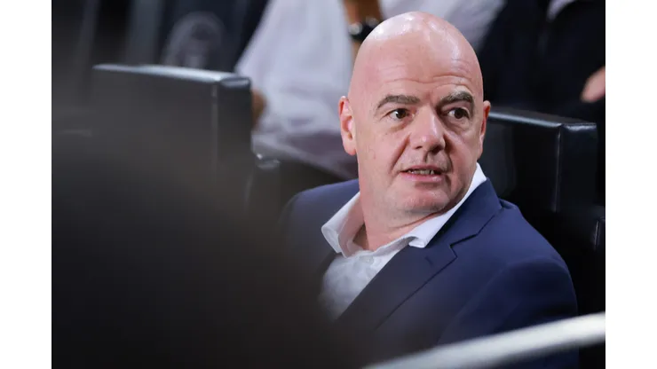 FORT LAUDERDALE, FLORIDA - SEPTEMBER 27: FIFA President Gianni Infantino watches the match between Inter Miami and the Houston Dynamo during the 2023 U.S. Open Cup Final at DRV PNK Stadium on September 27, 2023 in Fort Lauderdale, Florida. (Photo by Hector Vivas/Getty Images)