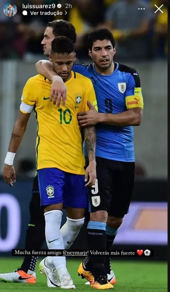 Luiz Suárez manda mensagem a Neymar