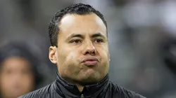 Corinthians X Santos - tecnico Jair Ventura do Santos durante partida contra o Corinthians no estadio Arena Corinthians pelo campeonato Brasileiro A 2018. Foto: Daniel Vorley/AGIF