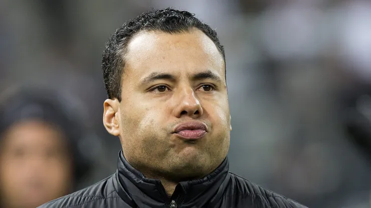 Corinthians X Santos - tecnico Jair Ventura do Santos durante partida contra o Corinthians no estadio Arena Corinthians pelo campeonato Brasileiro A 2018. Foto: Daniel Vorley/AGIF