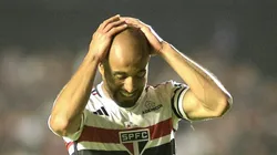 SP - SAO PAULO - 30/09/2023 - BRASILEIRO A 2023, SAO PAULO X CORINTHIANS - Lucas, jogador do Sao Paulo durante partida contra o Corinthians no estadio Morumbi pelo campeonato Brasileiro A 2023. Foto: Alan Morici/AGIF