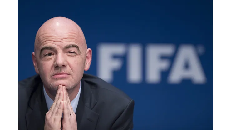 ZURICH, SWITZERLAND - MARCH 18: FIFA president Gianni Infantino speaks during a press conference after the FIFA executive committee meeting at the FIFA headquarters on March 18, 2016 in Zurich, Switzerland. (Photo by Valeriano Di Domenico/Getty Images)