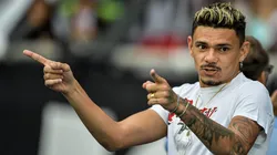 RJ - RIO DE JANEIRO - 27/08/2023 - BRASILEIRO A 2023, BOTAFOGO X BAHIA - Tiquinho Soares jogador do Botafogo antes da partida contra o Bahia no estadio Engenhao pelo campeonato Brasileiro A 2023. Foto: Thiago Ribeiro/AGIF