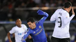 YOKOHAMA, JAPAN - DECEMBER 16: Eden Hazard of Chelsea tries to pass through Chicao of Corinthians during the FIFA Club World Cup Final Match between Corinthians and Chelsea at International Stadium Yokohama on December 16, 2012 in Yokohama, Japan. (Photo by Kaz Photography/Getty Images)