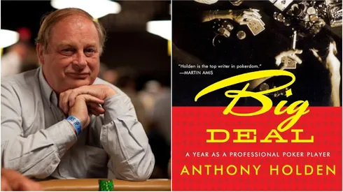 Anthony Holden escrevu livros de poker (Foto: Reprodução/PokerNews e Reprodução/Amazon)