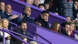 VALLADOLID, SPAIN - MAY 23: Joan Laporta, President of FC Barcelona and Ronaldo Nazario, owner of Real Valladolid CF look on from the stands during the LaLiga Santander match between Real Valladolid CF and FC Barcelona at Estadio Municipal Jose Zorrilla on May 23, 2023 in Valladolid, Spain. (Photo by Angel Martinez/Getty Images)