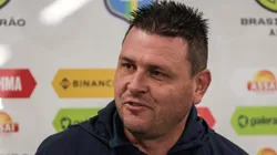 PR - CURITIBA - 20/08/2023 - BRASILEIRO A 2023, CORITIBA X FLAMENGO - Thiago Kosloski tecnico do Coritiba durante entrevista antes da partida contra o Flamengo no estadio Couto Pereira pelo campeonato Brasileiro A 2023. Foto: Robson Mafra/AGIF