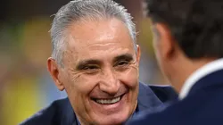 AL RAYYAN, QATAR - DECEMBER 09: Adenor Leonardo Bacchi, Head Coach of Brazil, speaks with Zlatko Dalic, Head Coach of Croatia ahead of the FIFA World Cup Qatar 2022 quarter final match between Croatia and Brazil at Education City Stadium on December 09, 2022 in Al Rayyan, Qatar. (Photo by Justin Setterfield/Getty Images)