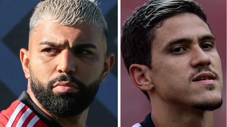 Fotos: Robson Mafra e Thiago Ribeiro/AGIF - Gabigol e Pedro disputam vaga no ataque do Flamengo