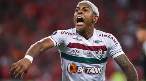 RS - PORTO ALEGRE - 04/10/2023 - LIBERTADORES 2023, INTERNACIONAL X FLUMINENSE - John Kennedy jogador do Fluminense comemora seu gol durante partida contra o Internacional no estadio Beira-Rio pelo campeonato Libertadores 2023. Foto: Maxi Franzoi/AGIF