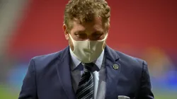 DF - Brasilia - 18/06/2021 - COPA AMERICA 2021, ARGENTINA X URUGUAI - Alejandro Dominguez presidente da CONMEMBOL (Confederacao Sul-Americana de Futebol) visto em campo antes da partida entre Argentina e Uruguai durante partida no estadio Mane Garrincha pelo campeonato Copa America 2021. Foto: Mateus Bonomi/AGIF