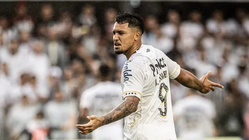 Foto: Raul Baretta/ Santos FC - Marcos Leonardo marcou duas vezes contra o Vasco da Gama