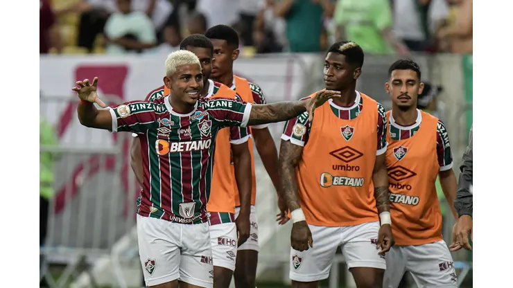 RJ - RIO DE JANEIRO - 19/08/2023 - BRASILEIRO A 2023, FLUMINENSE X AMERICA-MG - Jhon Kennedy jogador do Fluminense comemora seu gol durante partida contra o America-MG no estadio Maracana pelo campeonato Brasileiro A 2023. Foto: Thiago Ribeiro/AGIF