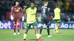 SP - BRAGANCA PAULISTA - 01/10/2023 - BRASILEIRO A 2023, BRAGANTINO X PALMEIRAS - Endrick jogador do Palmeiras comemora seu gol durante partida contra o Bragantino no estadio Nabi Abi Chedid pelo campeonato Brasileiro A 2023. Foto: Fabio Moreira Pinto/AGIF