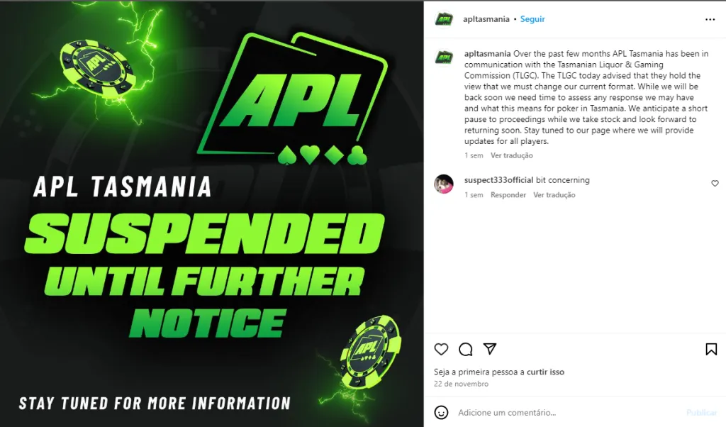 Foto: Reprodução Instagram @apltasmania