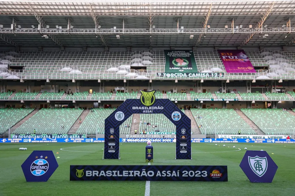 Vista geral do estadio Independencia e totem do Brasileirao para partida entre America-MG e Gremio pelo campeonato Brasileiro A 2023. Foto: Gilson Lobo/AGIF