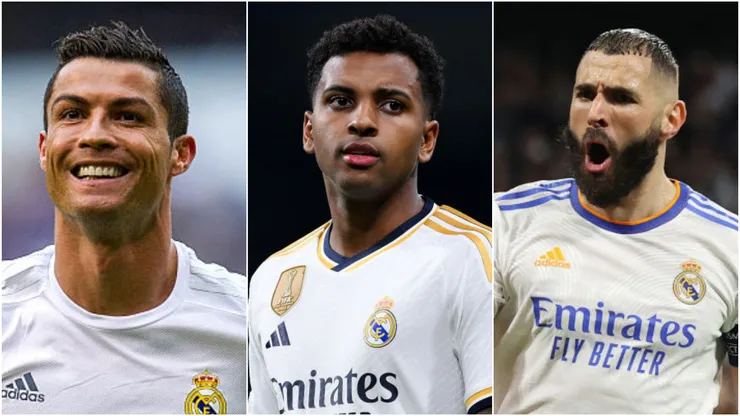 Cristiano Ronaldo, Rodrygo e Benzema. Getty Images