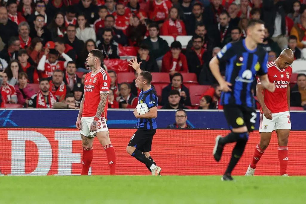 Frattesi marcou para a Inter em jogo maluco contra o Benfica (Foto: Carlos Rodrigues/Getty Images)