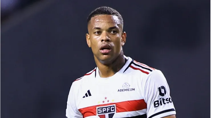 Caio Paulista marcou o único gol do São Paulo durante partida contra o Bahia no estádio Arena Fonte Nova pelo campeonato Brasileiro A 2023. Marcello Zambrana/AGIF