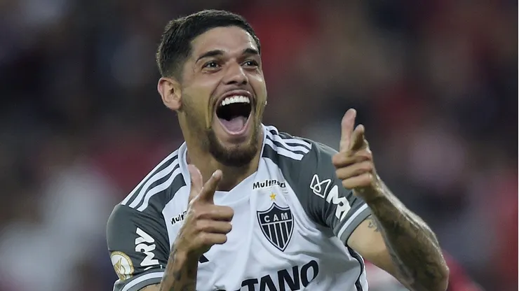 Rubens jogador do Atletico-MG comemora seu gol durante partida contra o Flamengo no estadio Maracana pelo campeonato Brasileiro A 2023. Alexandre Loureiro/AGIF