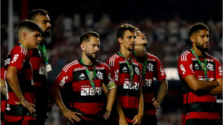 Jogadores do Flamengo no vice da Copa do Brasil de 2023 Foto: Ricardo Moreira/Getty Images)