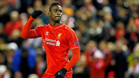 LIVERPOOL, ENGLAND - FEBRUARY 19: Mario Balotelli of Liverpool celebrates after scoring the opening goal from the penalty spot during the UEFA Europa League Round of 32 match between Liverpool FC and Besiktas JK at Anfield on February 19, 2015 in Liverpool, United Kingdom. (Photo by Julian Finney/Getty Images)