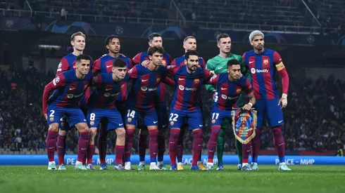 Atletas do Barcelona durante partida contra o Porto, no Olímpico de Barcelona, pela Liga dos Campeões (Foto: David Ramos/Getty Images)