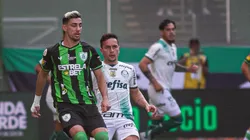Pedrinho jogador do America-MG durante partida contra o Palmeiras no estadio Independencia pelo campeonato Brasileiro A 2023. Foto: Fernando Moreno/AGIF