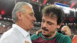 Tite técnico do Flamengo é abraçado por Fernando Diniz técnico do Fluminense antes da partida no estádio Maracanã pelo campeonato Brasileiro A 2023 Thiago Ribeiro/AGIF