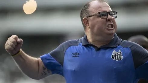 Diniz poupa craque do Fluminense contra o Santoa e Marcelo Fernandes comemora. Foto: Jorge Rodrigues/AGIF