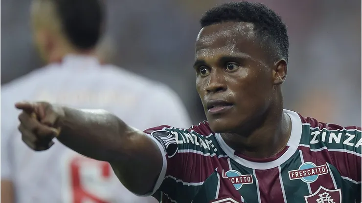 Jhon Arias jogador do Fluminense durante partida contra o Internacional no estadio Maracana pelo campeonato Libertadores 2023. Foto: Alexandre Loureiro/AGIF