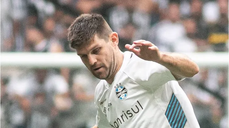 Kannemann jogador do Gremio durante partida contra o Atletico-MG no estadio Arena MRV pelo campeonato Brasileiro A 2023. Fernando Moreno/AGIF