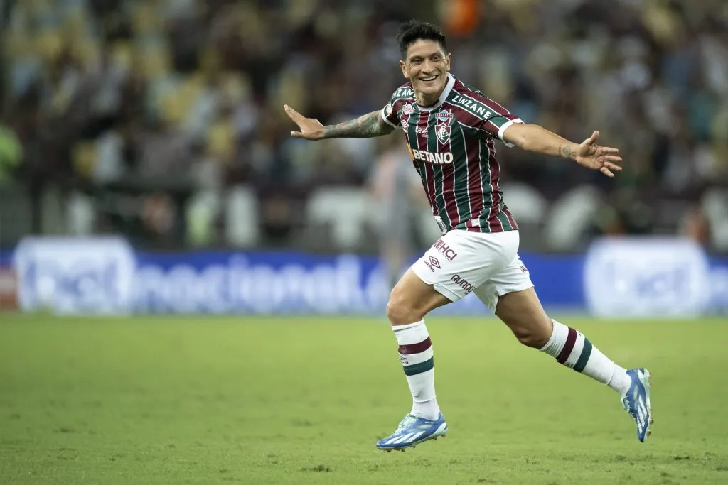 RJ – RIO DE JANEIRO – 25/11/2023 – BRASILEIRO A 2023, FLUMINENSE X CORITIBA – Cano jogador do Fluminense comemora seu gol durante partida contra o Coritiba no estadio Maracana pelo campeonato Brasileiro A 2023. Foto: Jorge Rodrigues/AGIF