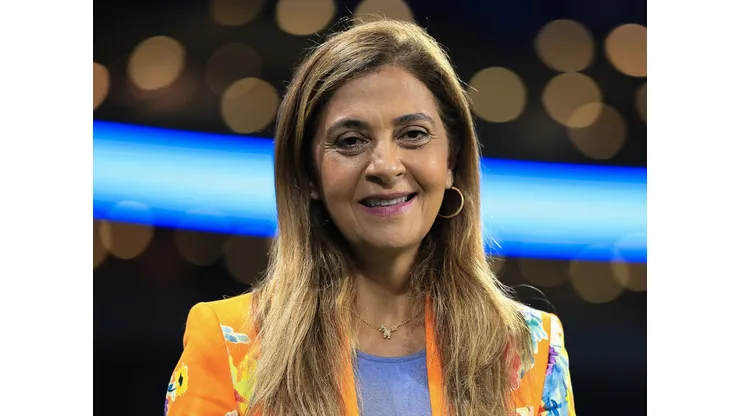 Leila Pereira, presidente do Palmeiras, antes de partida contra o Tombense no estadio Arena Allianz Parque pelo campeonato Copa do Brasil 2023. Foto: Ettore Chiereguini/AGIF