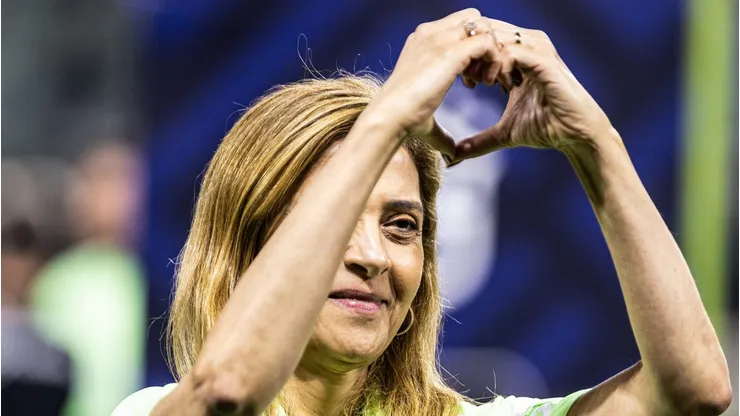 Leila Pereira presidente do Palmeiras durante partida contra o Sao Paulo no estadio Arena Allianz Parque pelo campeonato Brasileiro A 2023. Foto: Abner Dourado/AGIF